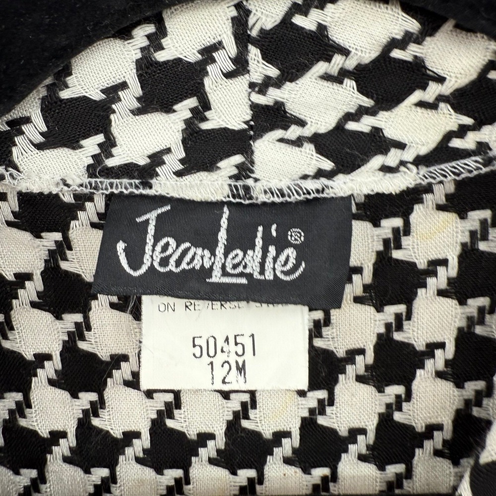 Vintage Jean Leslie houndstooth‎ knit dress 12M - Picture 3 of 9